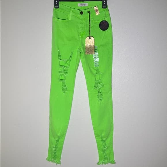 M. I. U. Vibrant- neon green skinny jeans - Thumbnail 12