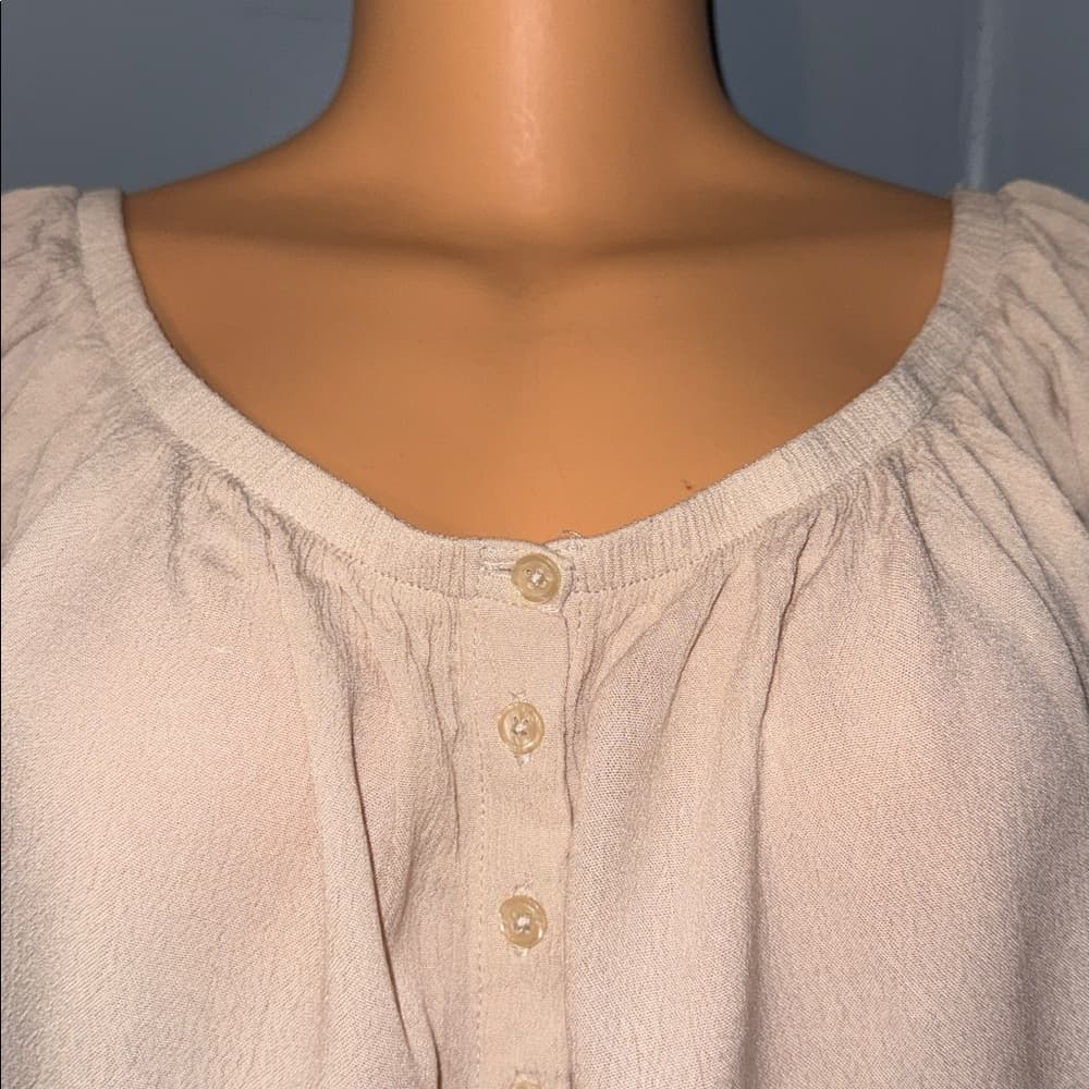 Forever 21 Button-Down Flutter Sleeve Top - Size Medium - Thumbnail 2