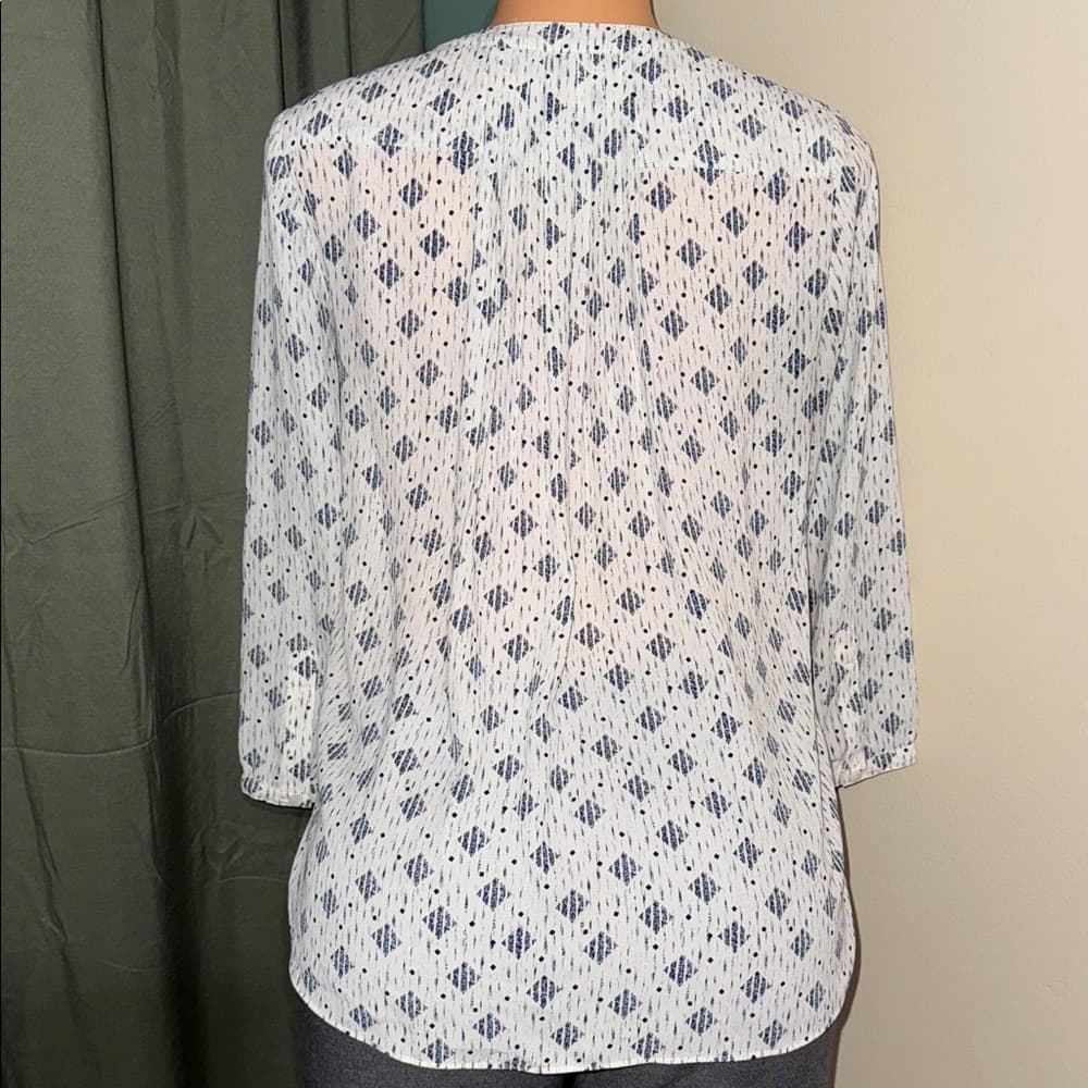 Women's Blue Patterned Top - Thumbnail 2