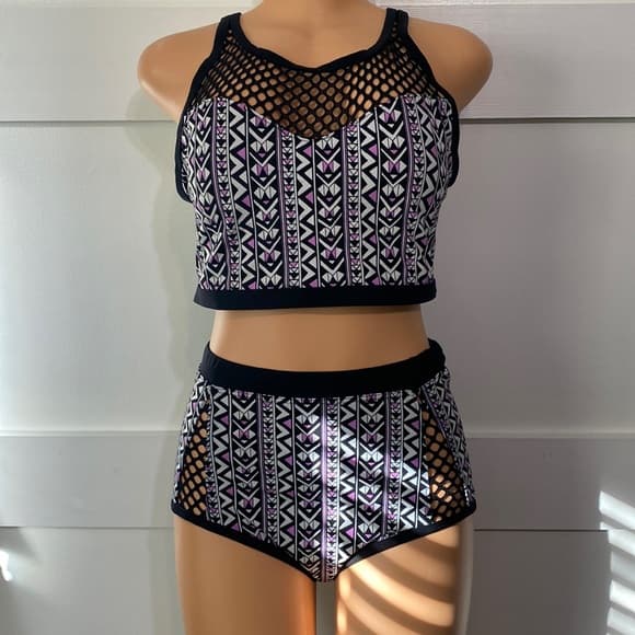 Purple and black two piece bikini - Thumbnail 8
