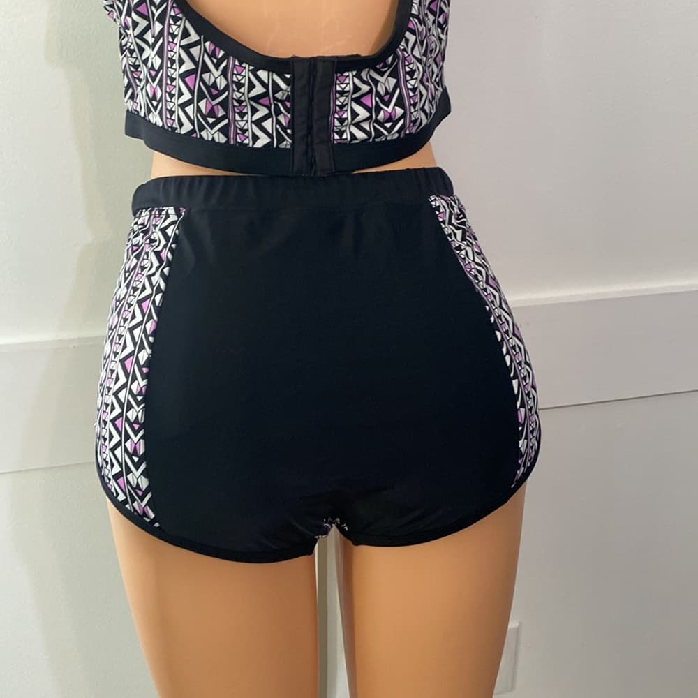 Purple and black two piece bikini - Thumbnail 5