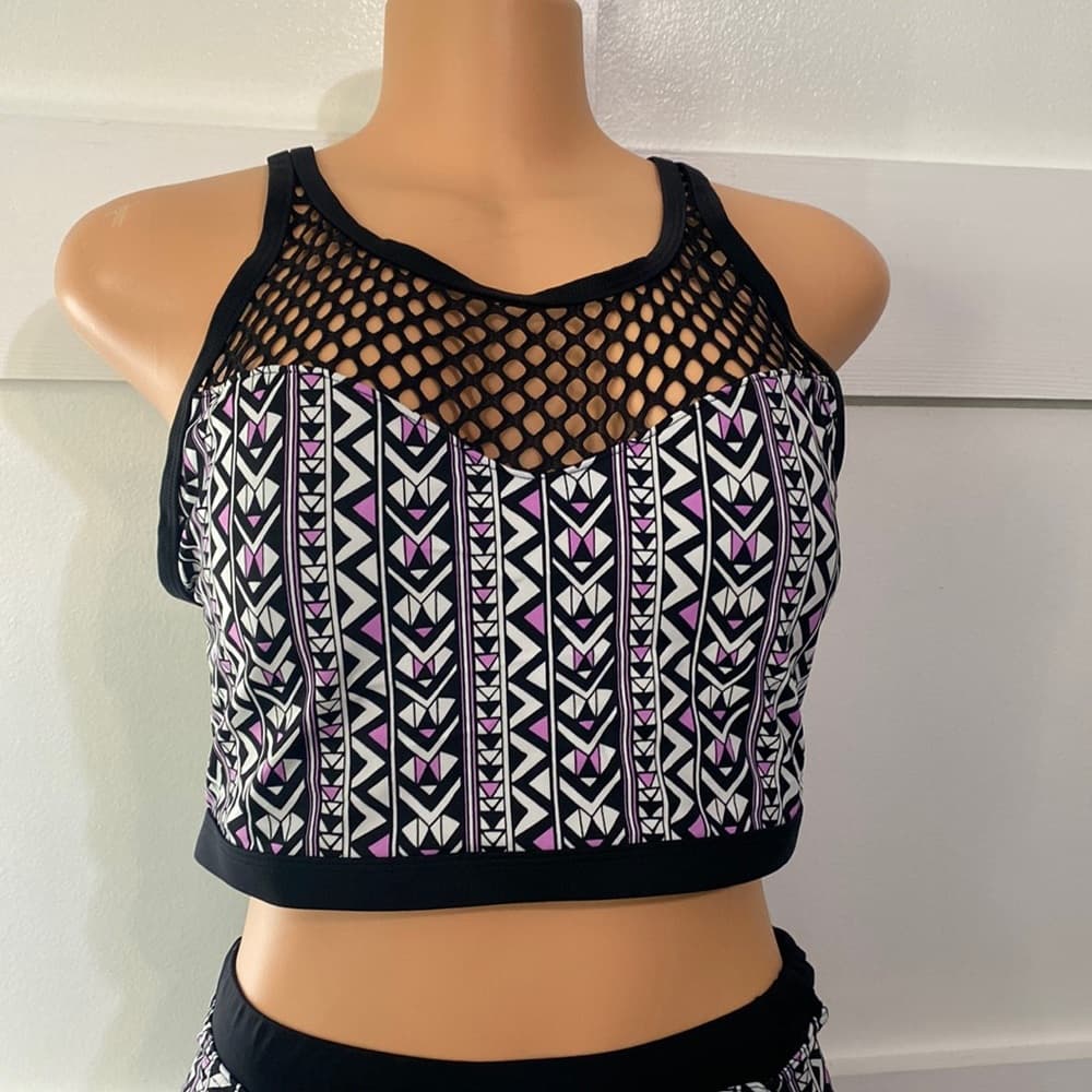 Purple and black two piece bikini - Thumbnail 2