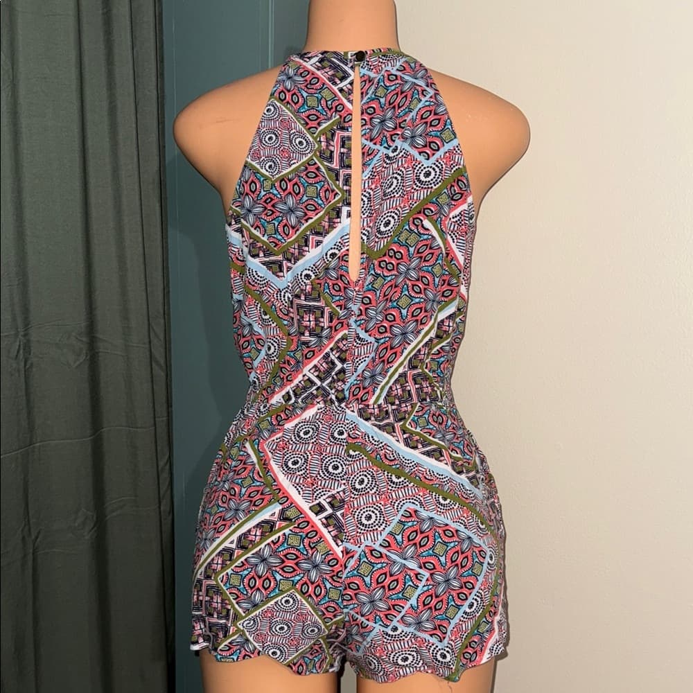 BeBop Patterned Halter Romper - Size XS - Thumbnail 4