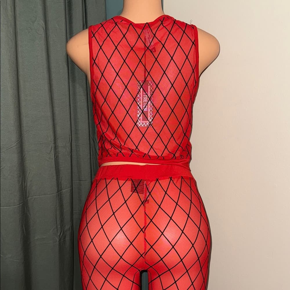 TRUE ROCK Red Mesh Leggings Set - Thumbnail 3