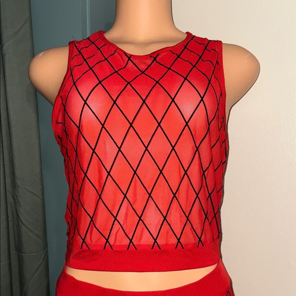 TRUE ROCK Red Mesh Leggings Set - Thumbnail 2