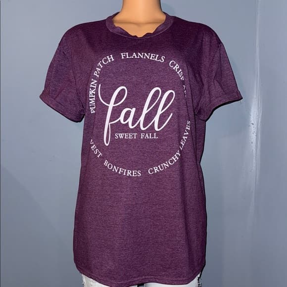 Purple Graphic Tee - Fall Sweet Fall - Size Large - Thumbnail 8