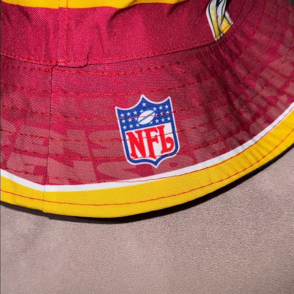 Red and Yellow Redskins Bucket Hat with Logo - Thumbnail 2