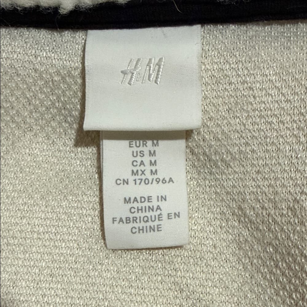 H&M Cream and Black Fleece Jacket - Thumbnail 8