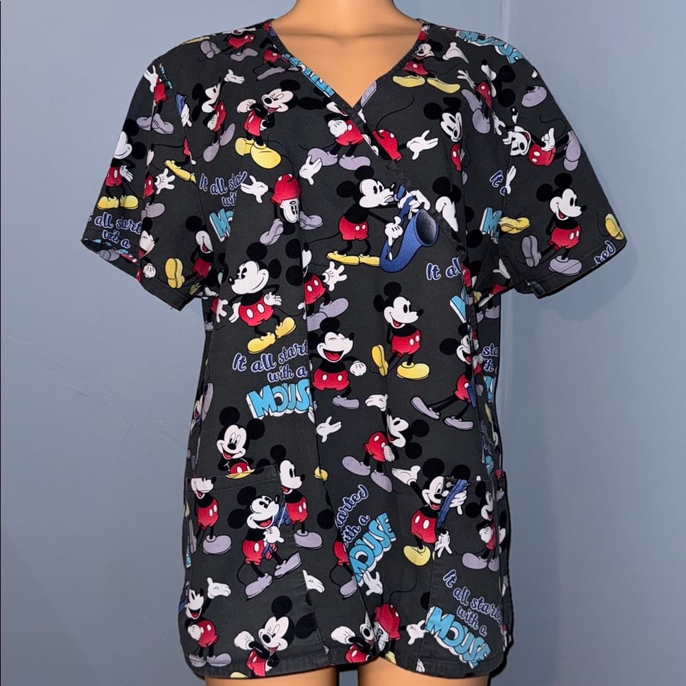 Disney Mickey Mouse Scrub Top - Size XL - Thumbnail 9