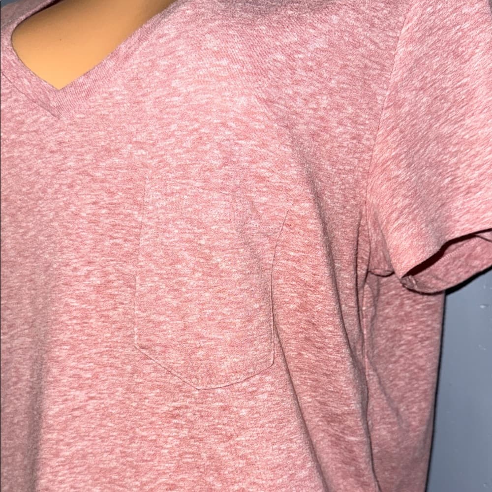 Universal Thread Heathered Pink V-Neck Tee - Thumbnail 2