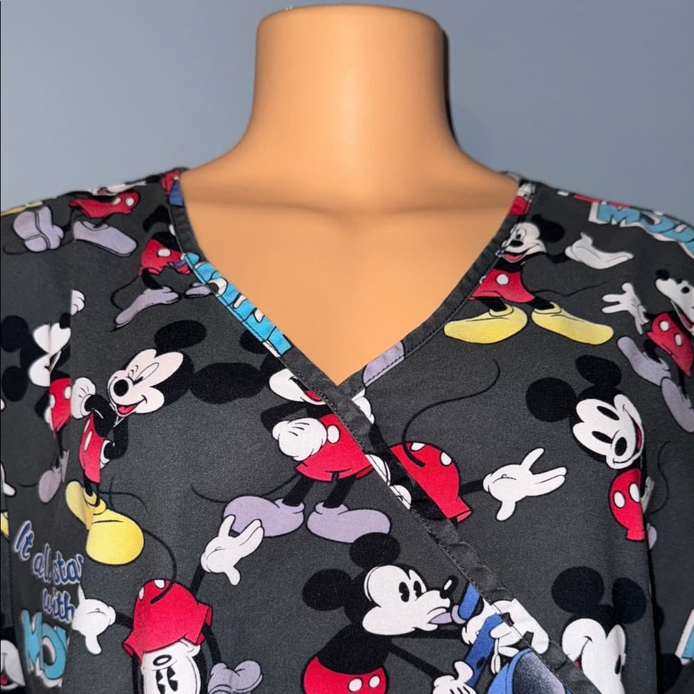Disney Mickey Mouse Scrub Top - Size XL - Thumbnail 4