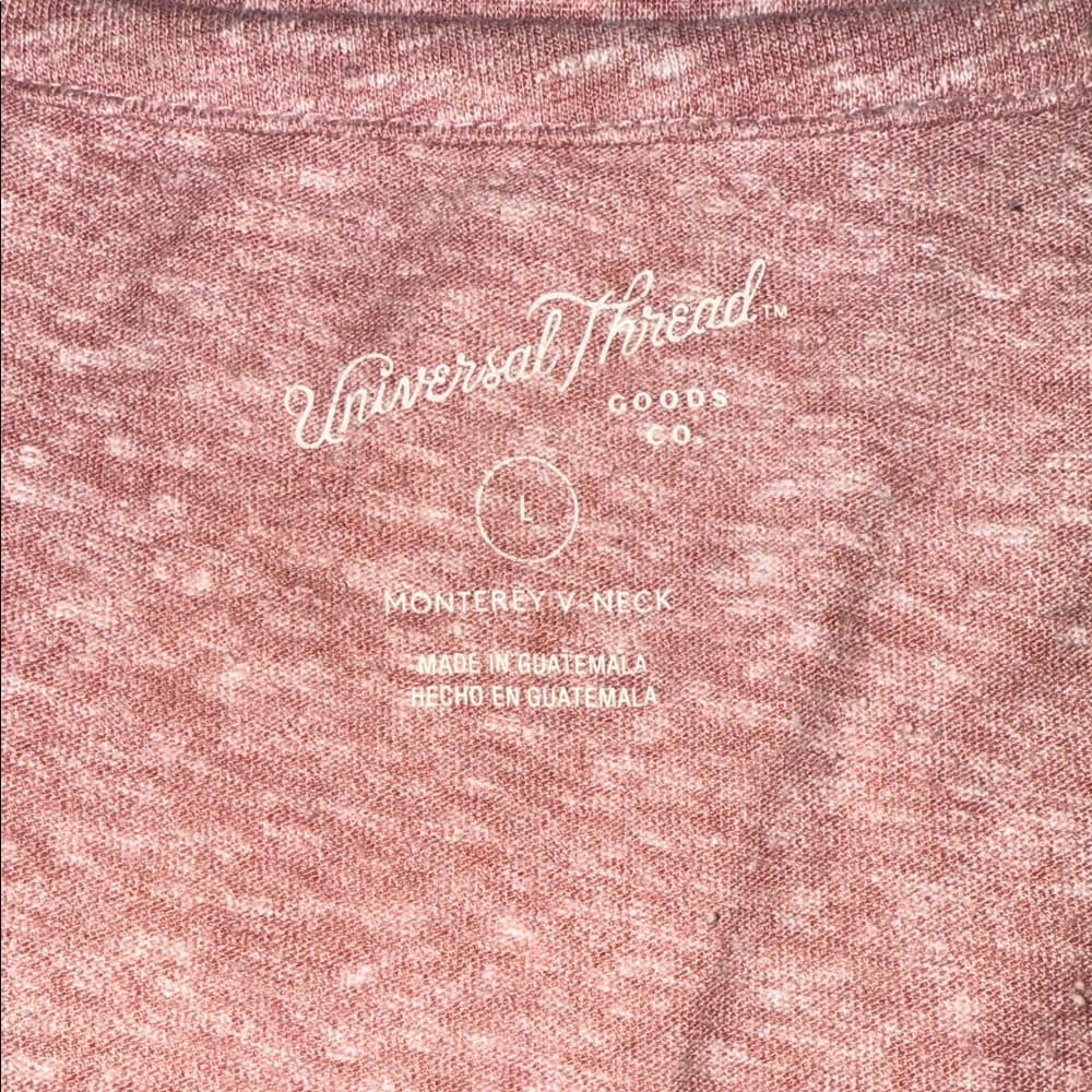 Universal Thread Heathered Pink V-Neck Tee - Thumbnail 4
