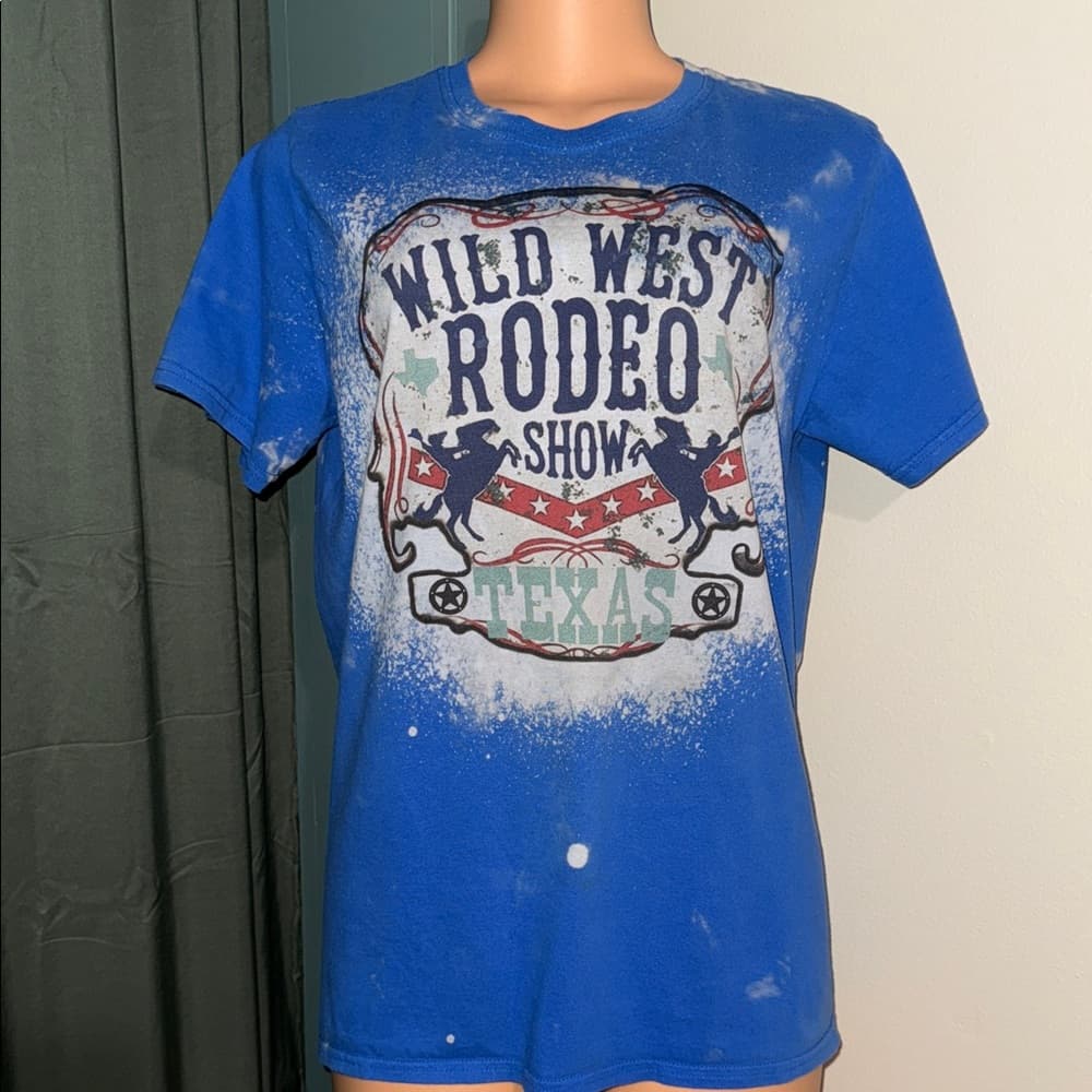 Gildan Blue Wild West Rodeo T-Shirt - Thumbnail 3
