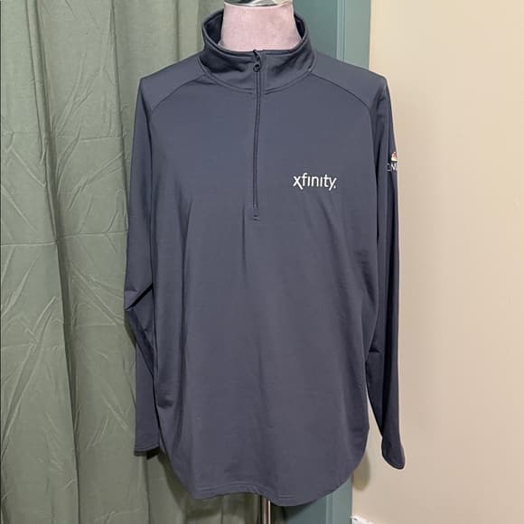 Sport-Tek Men's Gray Quarter-Zip Shirt - Thumbnail 4