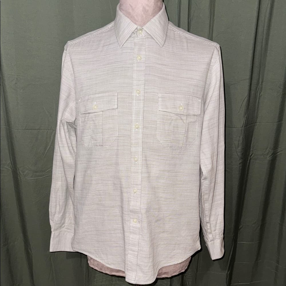 Joseph Abboud Tan Casual Button Down Shirt - Thumbnail 5
