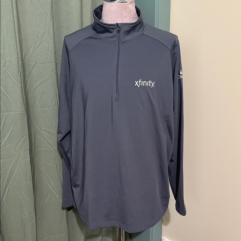 Sport-Tek Men's Gray Quarter-Zip Shirt - Thumbnail 3