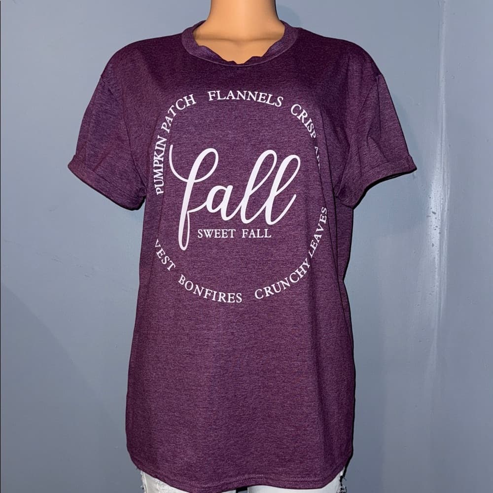 Purple Graphic Tee - Fall Sweet Fall - Size Large - Thumbnail 7