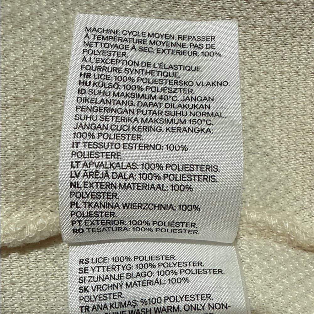 H&M Cream and Black Fleece Jacket - Thumbnail 10