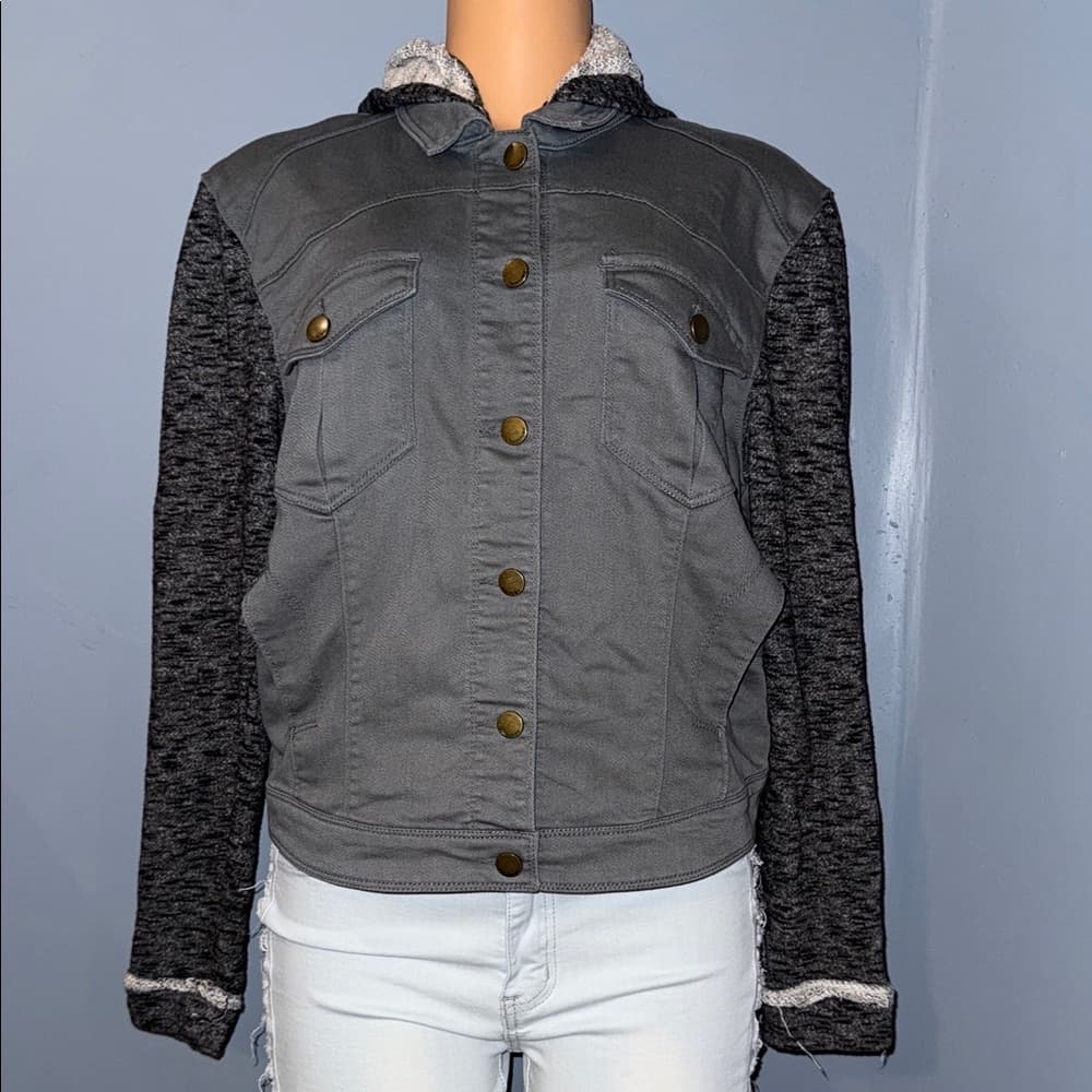 Tinseltown Gray and Black Utility Jacket - Size XL - Thumbnail 5