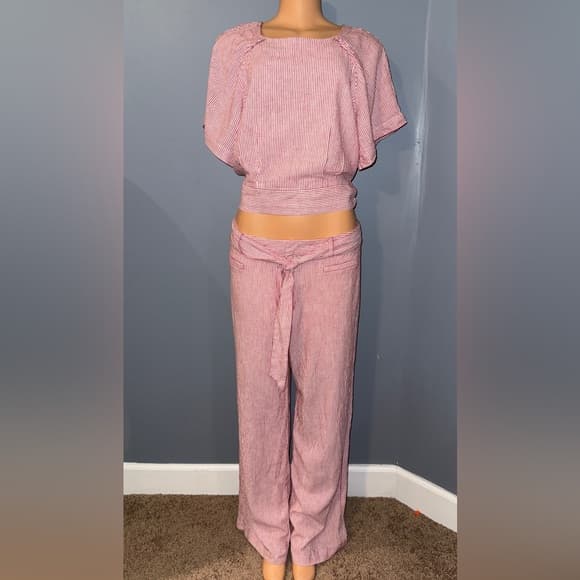 Elegant Striped Women's Matching Set - Size Large - Thumbnail 11
