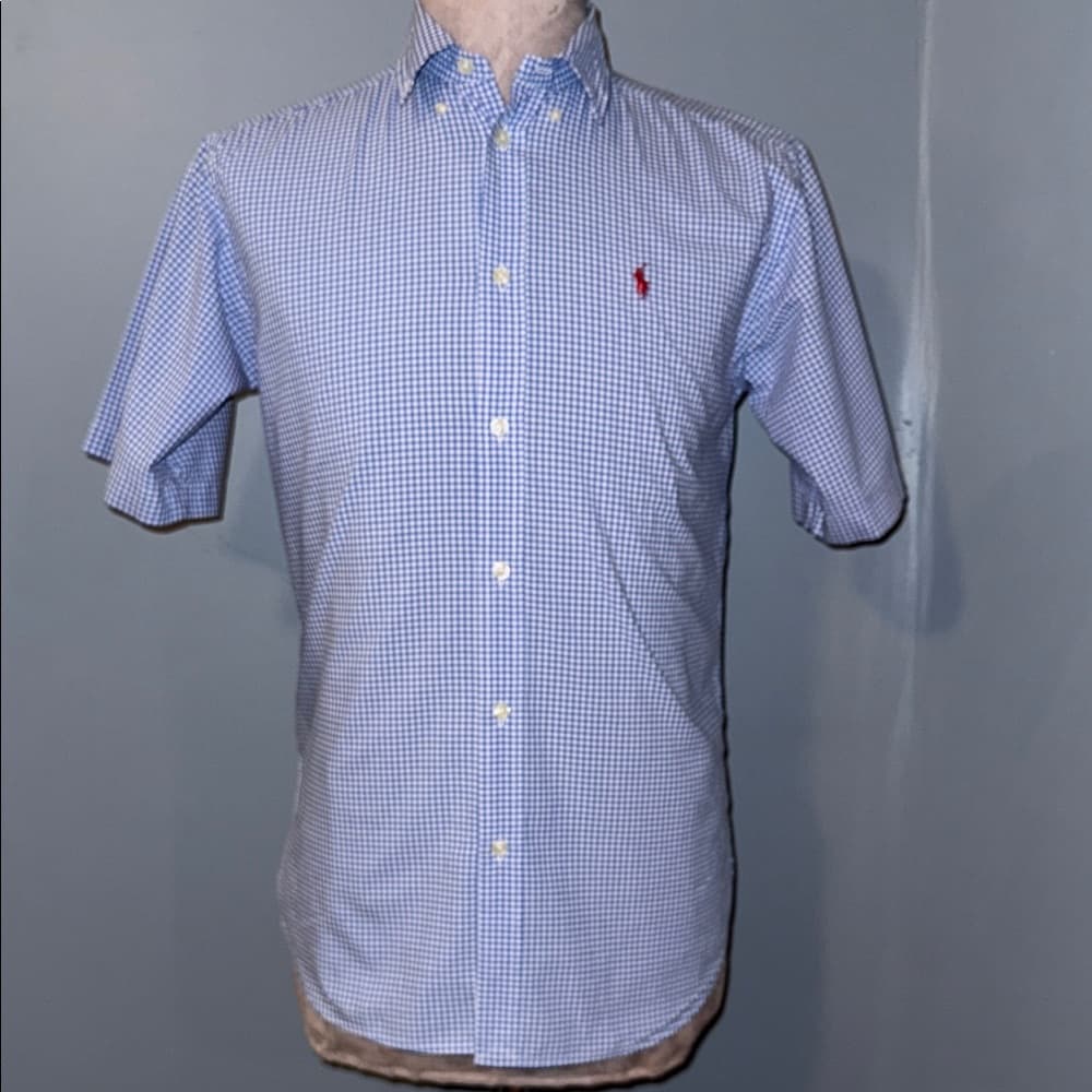 Polo by Ralph Lauren Light Blue Gingham Button Down Shirt - Size XL (20) - Thumbnail 4
