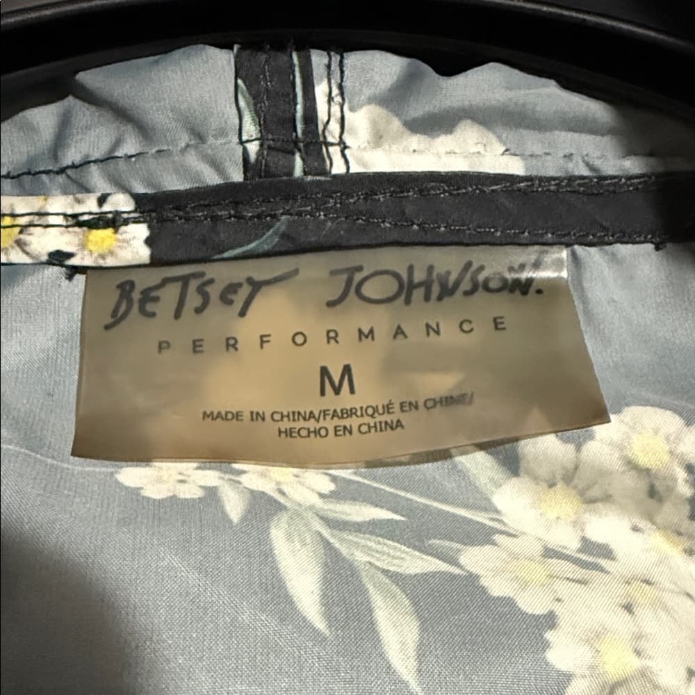 Black Floral Betsy Johnson Women's Windbreaker - Thumbnail 7