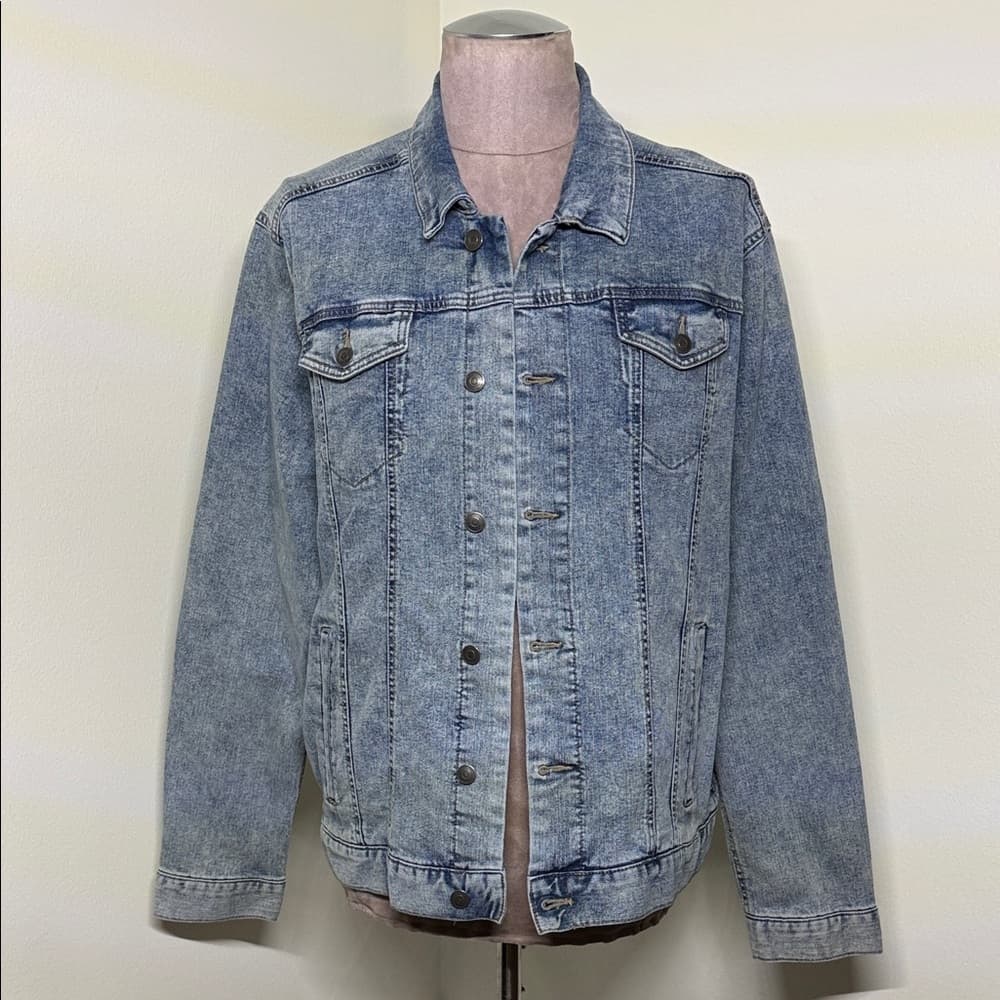 Men's Blue Denim Jacket - Thumbnail 10