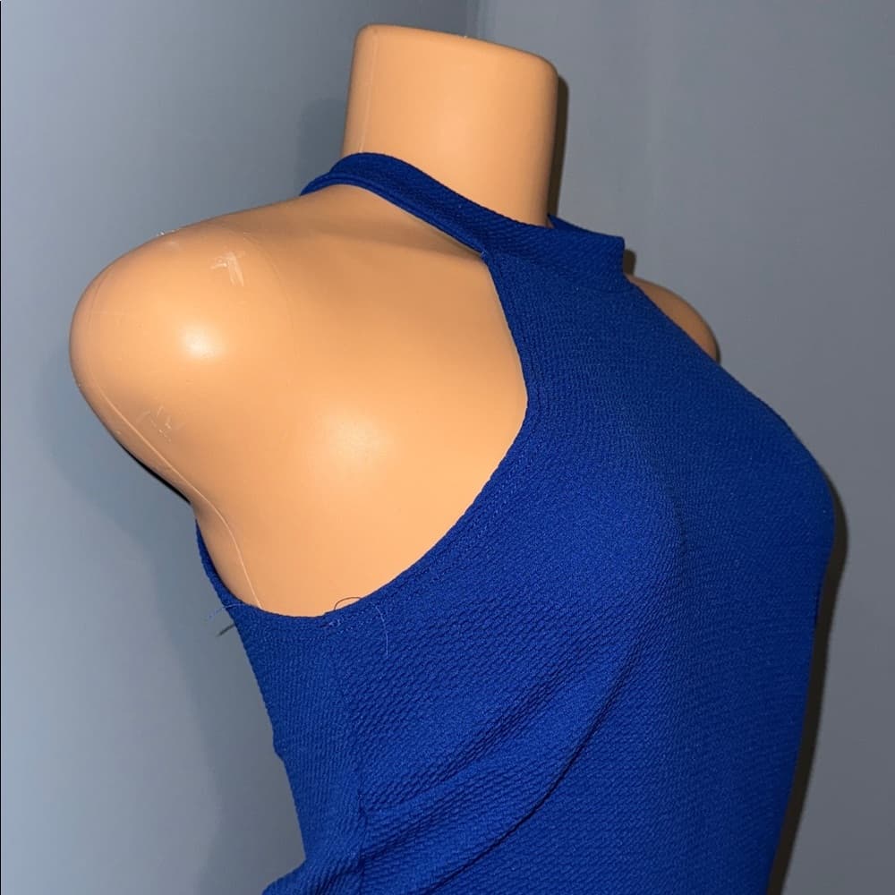 Stylish Halter-Neck Royal Blue Romper - Size Medium - Thumbnail 2