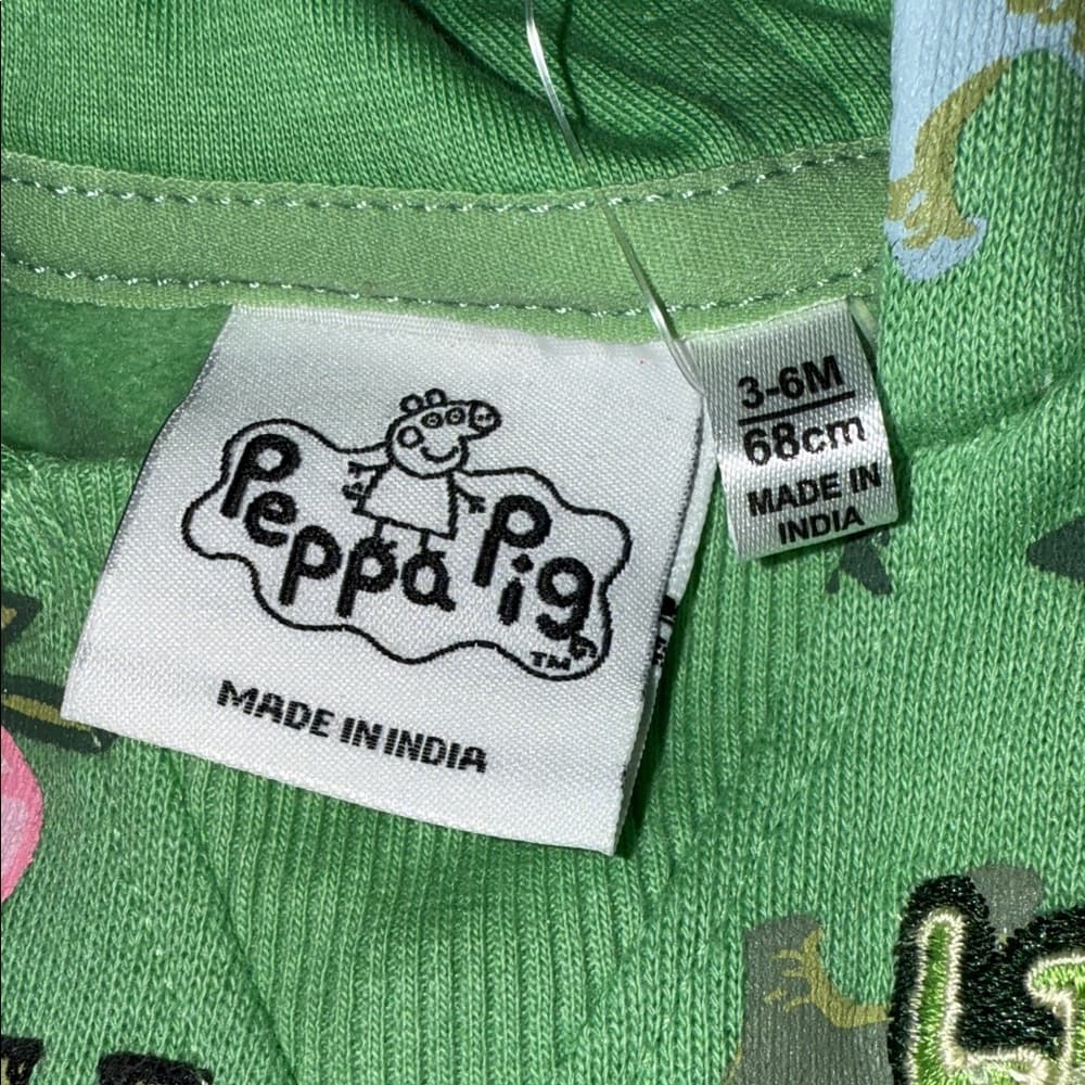Peppa Pig Green and Pink Dinosaur Hoodie - Thumbnail 2