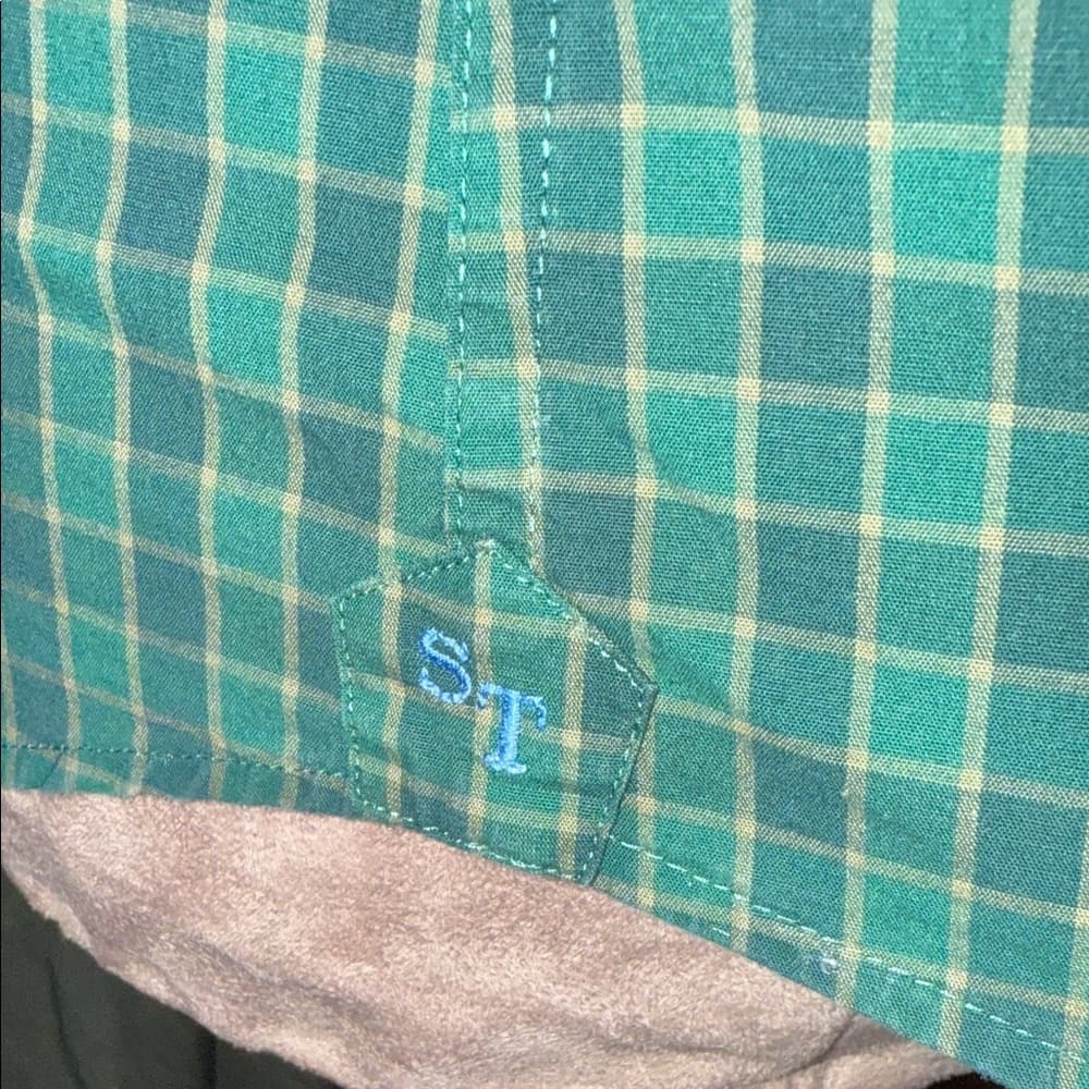 Southern Tide Green Plaid Men's Shirt - Thumbnail 2