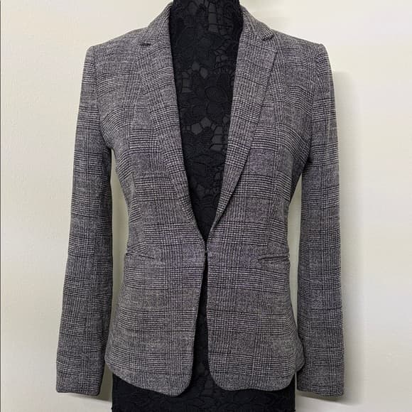 H&M Classic Black and Gray Blazer - Thumbnail 12
