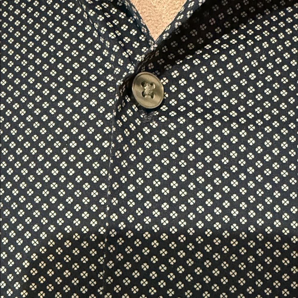 Van Heusen Dark Blue Geometric Dress Shirt - Thumbnail 2