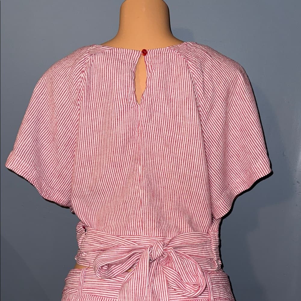 Elegant Striped Women's Matching Set - Size Large - Thumbnail 5