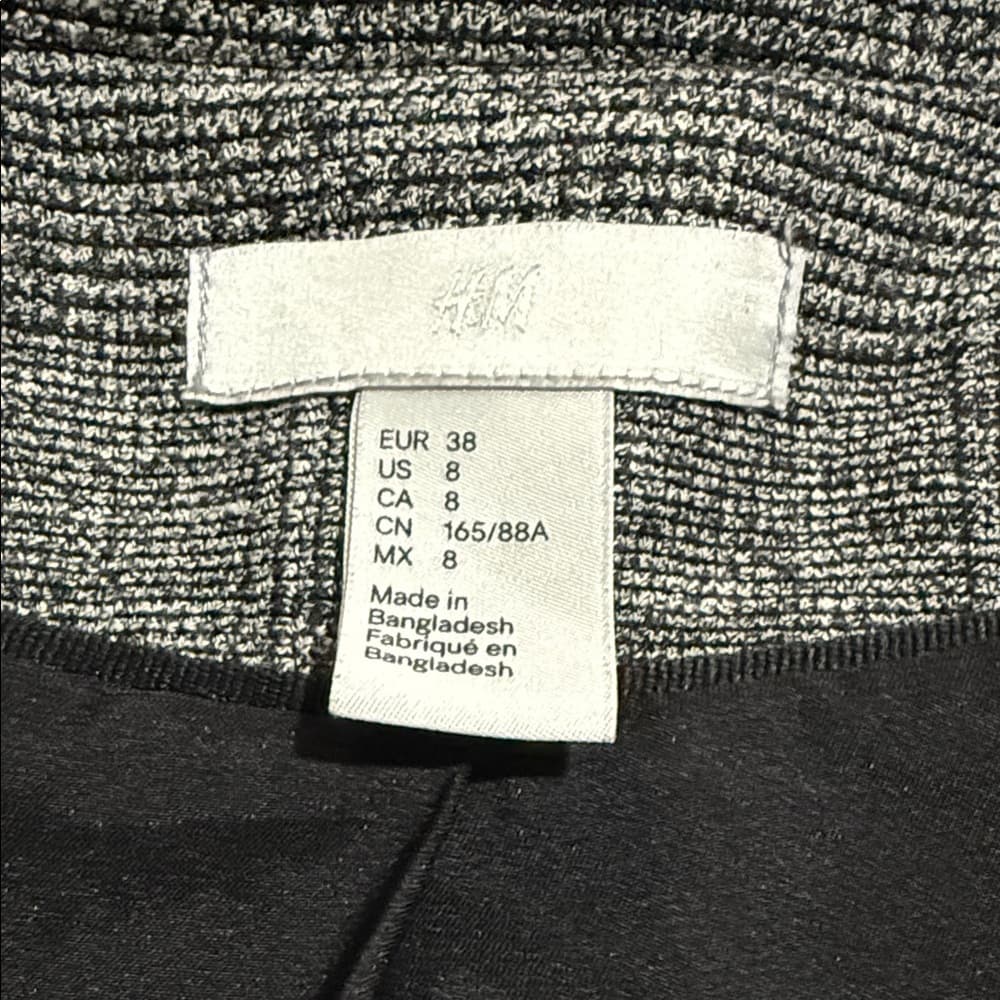 H&M Classic Black and Gray Blazer - Thumbnail 9