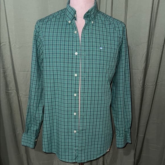 Southern Tide Green Plaid Men's Shirt - Thumbnail 6