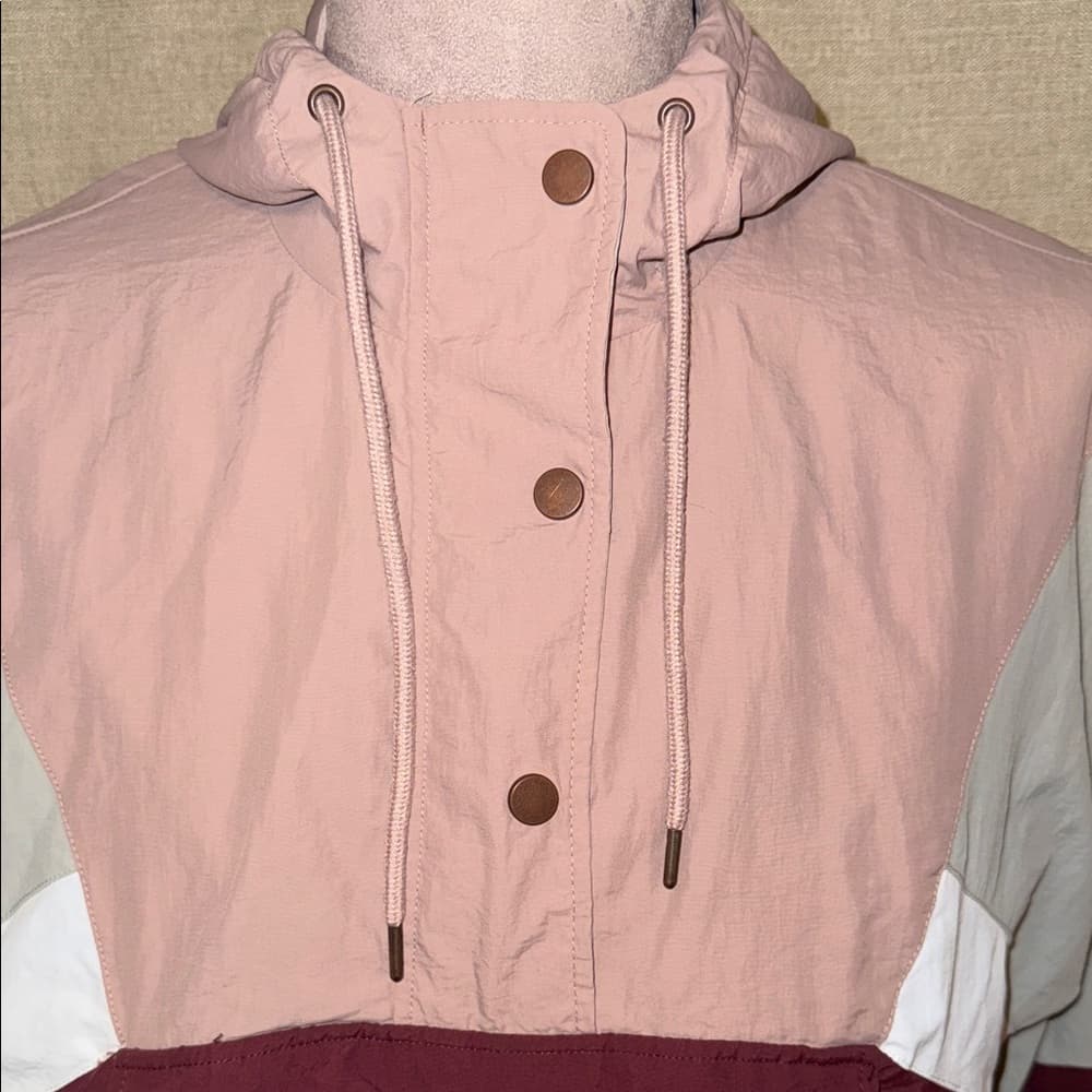 Ashley By 26 International Women's Burgundy and Beige Utility Jacket - Thumbnail 3