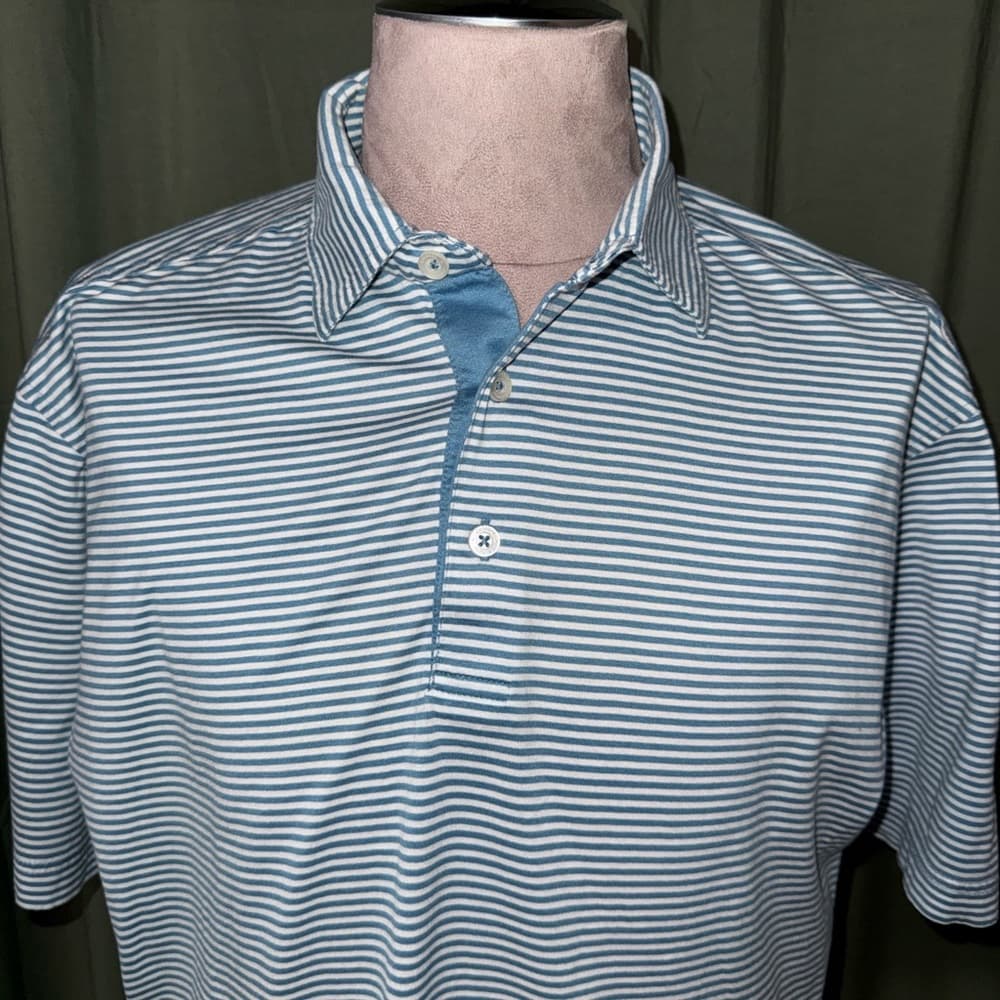 Callaway Men's Polo Shirt - Light Blue Stripes