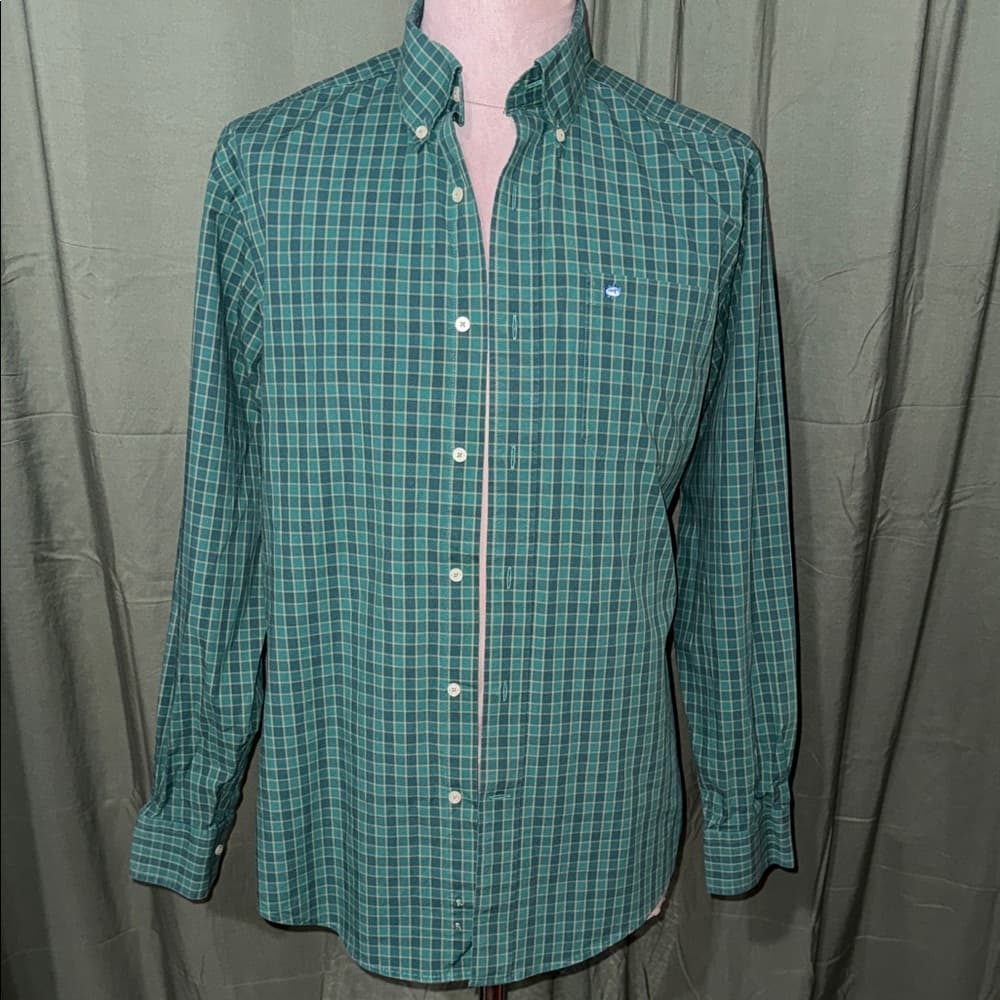 Southern Tide Green Plaid Men's Shirt - Thumbnail 5