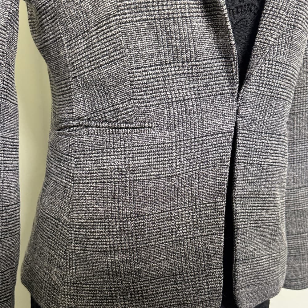 H&M Classic Black and Gray Blazer - Thumbnail 8