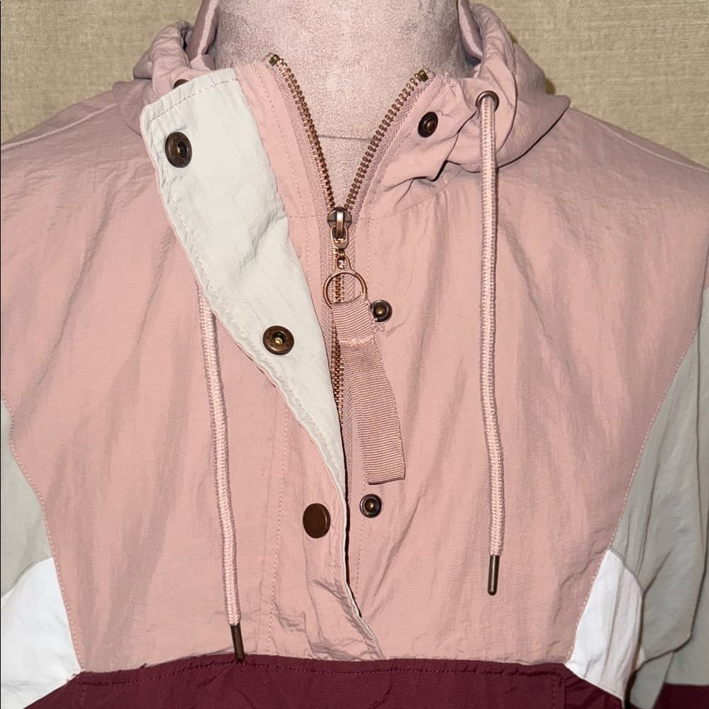 Ashley By 26 International Women's Burgundy and Beige Utility Jacket - Thumbnail 4