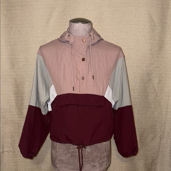 Ashley By 26 International Women's Burgundy and Beige Utility Jacket - Thumbnail 9
