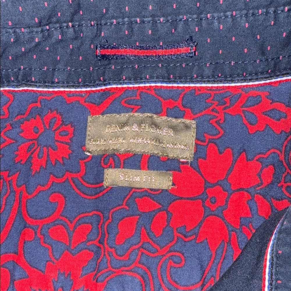 Denim & Flower Dark Blue Men's Casual Button Down Shirt - Thumbnail 6