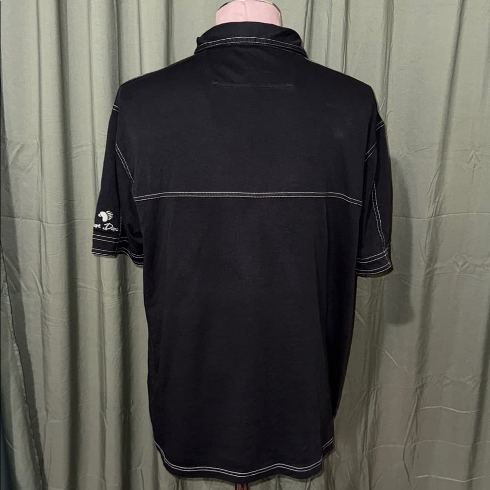 Bugatchi Black Polo with Contrast Stitching - Thumbnail 3
