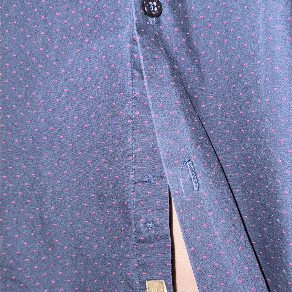 Denim & Flower Dark Blue Men's Casual Button Down Shirt - Thumbnail 4