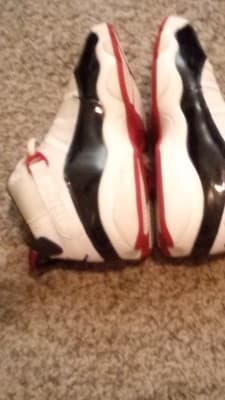Jordan 11 Black/White/Red High Top Athletic Shoes Men's Lace Up - Thumbnail 6