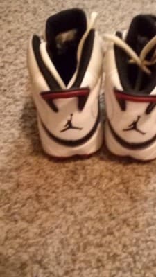 Jordan 11 Black/White/Red High Top Athletic Shoes Men's Lace Up - Thumbnail 2