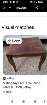 Brown Wood square End/Side Table 30 x 30 in, 33 in Tall - Thumbnail 6
