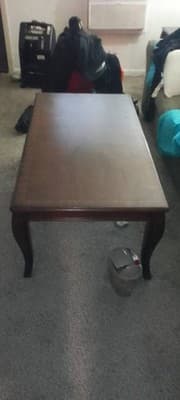 Brown Wood square End/Side Table 30 x 30 in, 33 in Tall - Thumbnail 5