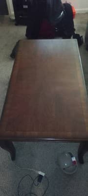 Rectangular Brown Wood Coffee Table, Solid Dark Wood Tone 40W x 30L x 30H - Thumbnail 2