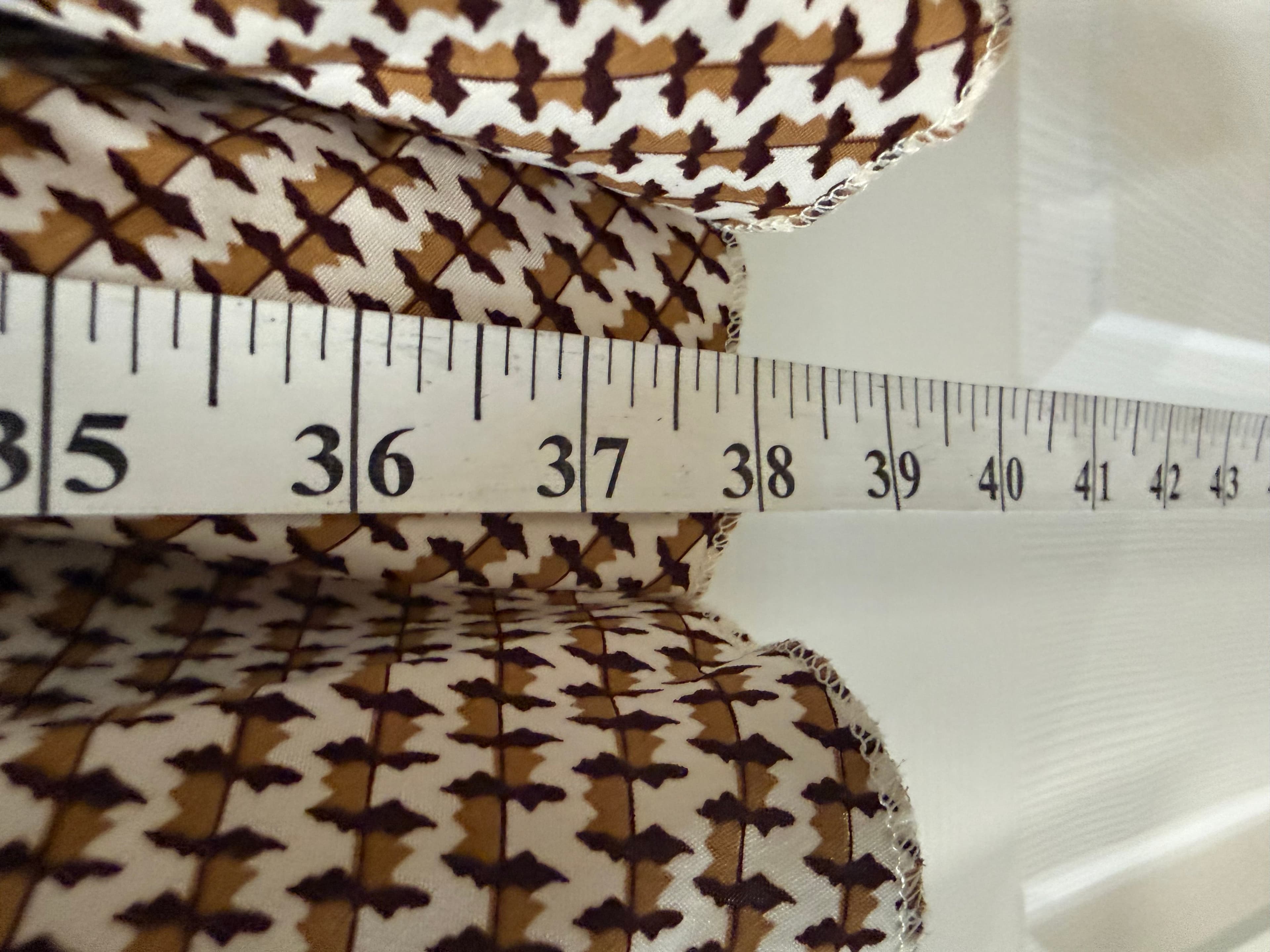 SHEIN Brown Houndstooth Long Sleeve Dress with Ruffle Hem XL - Thumbnail 2